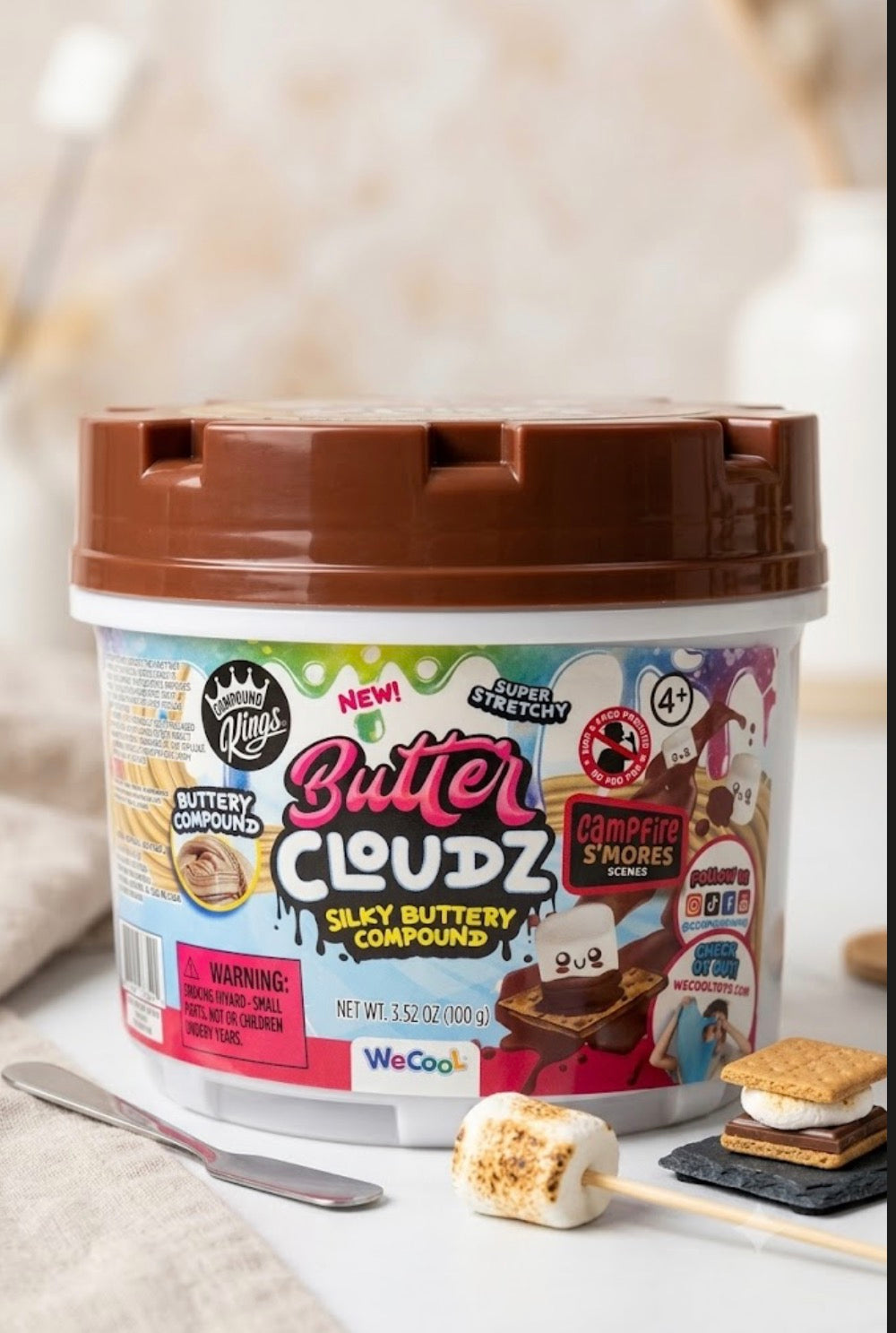 Compound Kings Butter Cloudz Scented Butter Slime | 3.52 oz Ultra-Stretchy Sensory Toy for Kids