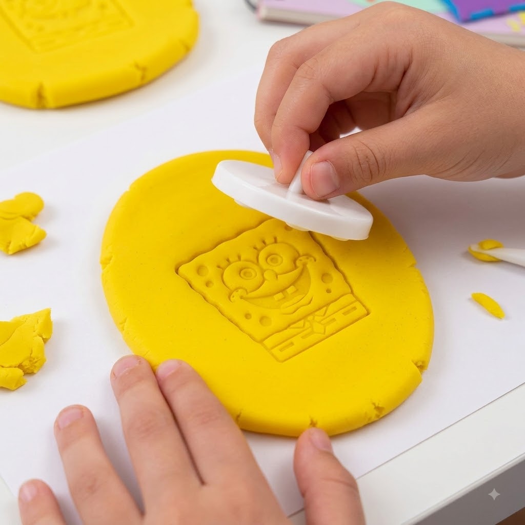 SpongeBob SquarePants Kiddy Dough Figure Stamper | Fun Creative Play Dough Set