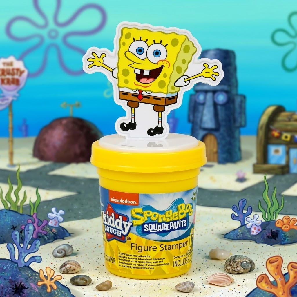 SpongeBob SquarePants Kiddy Dough Figure Stamper | Fun Creative Play Dough Set